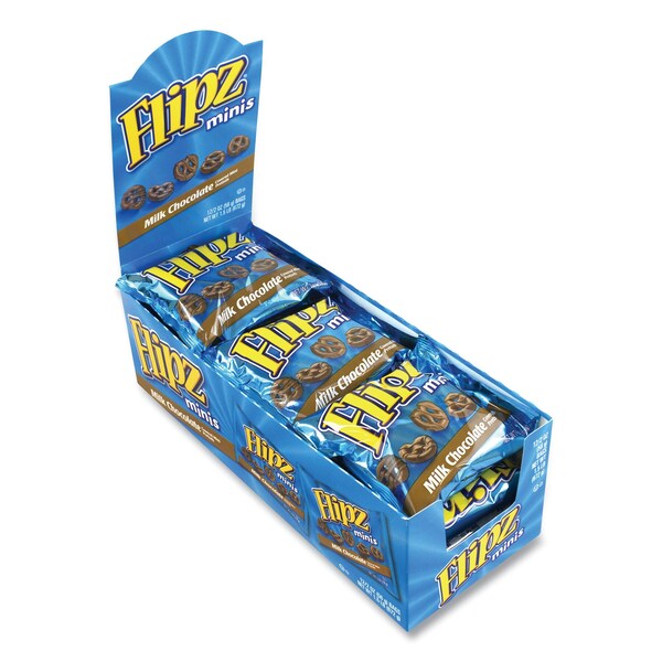 Flipz Minis Milk Chocolate Covered Pretzels w/Display Box, 2 oz Pouch